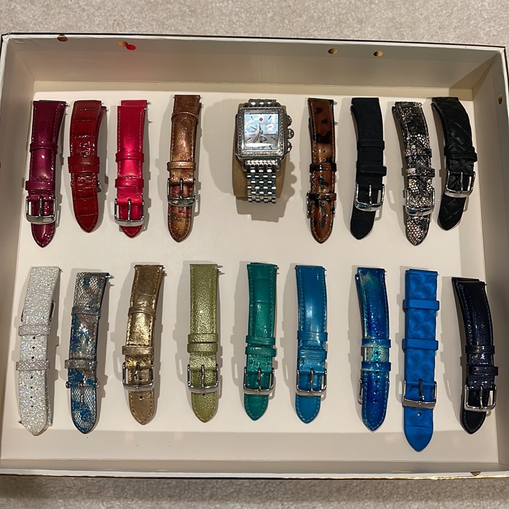 MICHELE DECO wrist watch + 17 luxury bands + diamonds